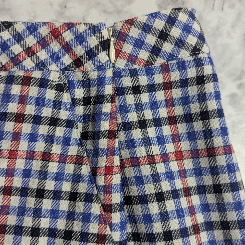 Talbots Red White Blue Gingham Plaid Skirt Office Business Casual Skirt Size 6 - Picture 8 of 14